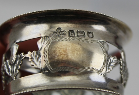 A COLLECTION OF SILVER ITEMS, comprising six bean terminal coffee spoons (cased), a pair of napkin - Image 5 of 5