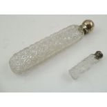 JOSEPH GLOSTER & SONS A VICTORIAN CUT LEAD CRYSTAL SCENT BOTTLE of long rectangular form with all-