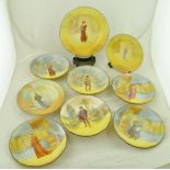 A COLLECTION OF ROYAL DOULTON SHAKESPEARE SERIES WARE includes; a set of six figure decorated