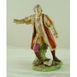 A LATE 19TH CENTURY CERAMIC FIGURE considered to be Garrick as Richard III, 29cm high