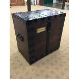 N EARLY 20th CENTURY OAK & IRON BOUND SILVER CHEST BY GARRARD & Co,