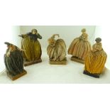 A COLLECTION OF FIVE WAX PAINTED PLASTER FIGURES, by Agatha Walker (1888-1980), connected to "The