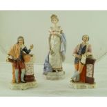 A CONTINENTAL PORCELAIN FIGURINE of a Lady in empire dress, the base inscribed Mary Anderson, 30cm