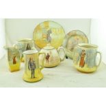 A COLLECTION OF ROYAL DOULTON SHAKESPEARE SERIES CERAMICS including a large plate Shylock, Hamlet