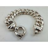 VICINA AN ITALIAN DESIGNER SILVER BRACELET, of heavy chain link form with bolt and ring clasp