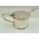 BARNARD FAMILY A VICTORIAN SILVER MUSTARD (with monogrammed spoon), having circular hinged lid,