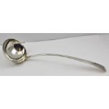 ALEXANDER GARDNER A GEORGE III SILVER SOUP LADLE, having plain tapering handle bearing monogram,