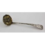 WALTER & PATRICK CUNNINGHAM A WILLIAM IV SCOTTISH SILVER SIFTER SPOON, having fruit pressed and