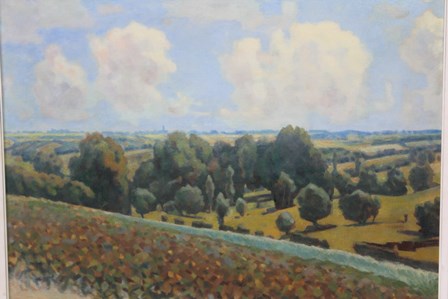 CARL CORNELIS van NIEKERK A 20th century oil on canvas landscape of south Limburg, Netherlands, - Image 2 of 5