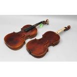 TWO FULL SIZE ENGLISH VIOLINS, 1990's, from the workshop of Boleslaw Wojtulewicz, unlabelled