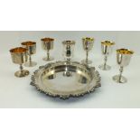 SIX SILVER GOBLETS, limited editions by Barker Ellis, to commemorate anniversaries of Worcester