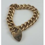 A 9CT GOLD BRACELET with 9ct gold padlock clasp, 86g.