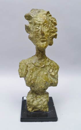 AFTER GIACOMETTI A bronze bust "Annette", upon a polished marble base, limited edition no. 9/80,