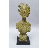 AFTER GIACOMETTI A bronze bust "Annette", upon a polished marble base, limited edition no. 9/80,