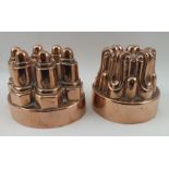 TWO LATE VICTORIAN/EDWARDIAN COPPER JELLY MOULDS