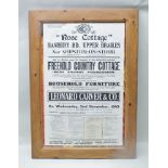 A VINTAGE AUCTION POSTER appertaining to Rose Cottage in Upper Brailes, together with it's contents,