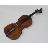 A MID 20TH CENTURY CZECH VIOLIN, having two piece back, brown varnish, 13 3/8"