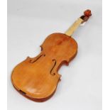 A 20TH CENTURY FULL SIZE ENGLISH VIOLIN, bears internal paper label hand inscribed "Dennis T.