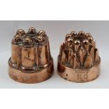 TWO LATE VICTORIAN/EDWARDIAN COPPER JELLY MOULDS