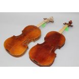 TWO FULL SIZE ENGLISH VIOLINS, 1990's, from the workshop of Boleslaw Wojtulewicz, unlabelled