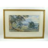 WILLIAM BENNETT R.I.(1811-1871) "A View Across The Weald of Kent" Watercolour painting, signed, 25cm