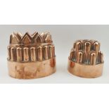 TWO LATE VICTORIAN/EDWARDIAN COPPER JELLY MOULDS