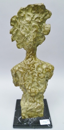 AFTER GIACOMETTI A bronze bust "Annette", upon a polished marble base, limited edition no. 9/80, - Image 2 of 2