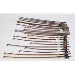 A COLLECTION OF VARIOUS BOWS for re-hairing and restoration