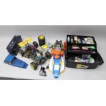 A REMOTE CONTROL RACING CAR includes a starting box and four spare wheels