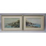 T. HUGHES CLAYTON "Sail Boats off the Coast" a pair of Watercolour paintings, signed, 28cm x 45cm,
