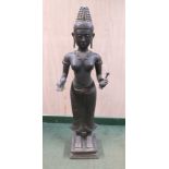 A 19TH CENTURY BRONZE HINDU GODDESS "Parvati", Bangalore Chola style, 97cm high