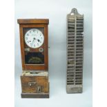 NATIONAL TIME RECORDER LIMITED, ST. MARY CRAY BENT, in stained wood case with white painted dial,
