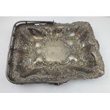 WILLIAM DEVENPORT A LATE 19TH CENTURY SILVER FRUIT BASKET having pierced and embossed decoration,