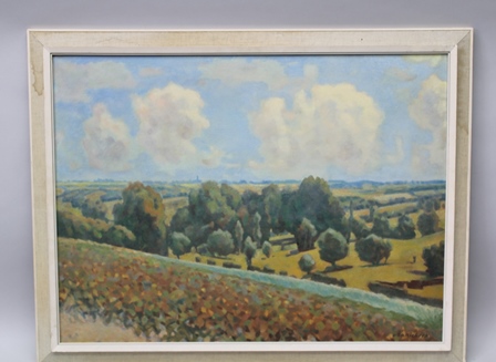 CARL CORNELIS van NIEKERK A 20th century oil on canvas landscape of south Limburg, Netherlands,