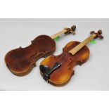 TWO FULL SIZE ENGLISH VIOLINS, 1990's, from the workshop of Boleslaw Wojtulewicz, unlabelled