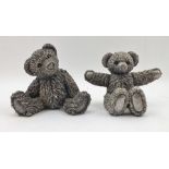 COUNTRY ARTISTS TWO SILVER TEDDY BEARS (filled), Birmingham 1996, 6cm high