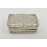 NATHANIEL MILLS (1746-1843) A SILVER VINAIGRETTE, having decoratively chased hinged cover, opening