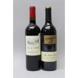 CHATEAU PLATON 2014 Bordeaux, 1 bottle THE BLACK STUMP 2008 Durif Shiraz, 1 bottle