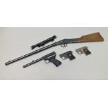 A DIANA MODEL 1 AIR GUN A DIANA MODEL 2 AIR GUN PISTOL TWO .22 SHORT BLANK FIRERS, one branded "