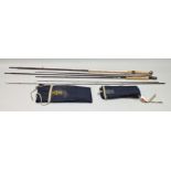 A "HOUSE OF HARDY ALNWICK" GRAPHITE THREE-PIECE 11' FLY ROD NO. 7/8, in cloth bag, and a "HARDY'S"