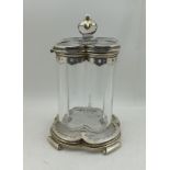 ALFRED CLARK, 20 OLD BOND STREET A LATE VICTORIAN SILVER MOUNTED CRYSTAL GLASS HUMIDOR, of