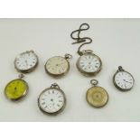 A COLLECTION OF WHITE METAL AND PLATED POCKET WATCHES, includes one with the dial inscribed "J.G.