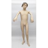 A MALE SHOP DISPLAY MANNEQUIN with jointed arms, height approx.1.8m