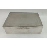 CHARLES S GREEN & CO A SILVER PLAYING CARD BOX, having engine turned hinged cover with Greek key