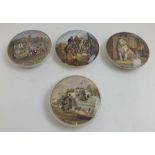 A COLLECTION OF FOUR VICTORIAN CERAMIC PRATT POT LIDS, comprising "Low Life", "Shakspeares House,