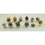 A COLLECTION OF TWELVE CAPO-DI-MONTE "FLOWERS OF THE YEAR", vase of roses, 6cm high