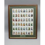 A COLLECTION OF FORTY-EIGHT GALLAHER LTD. CIGARETTE CARDS "Famous Jockeys 1936", mounted in glazed