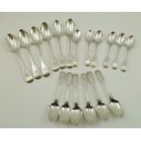 JOSIAH & GEORGE PIERCY A SET OF SIX GEORGE III SILVER TEASPOONS with scallop and fiddle pattern