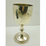 MARPLES & CO. AN EDWARDIAN SILVER ROWING TROPHY GOBLET, engraved inscription "Reading Regatta Senior