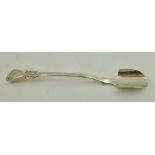 A VICTORIAN SILVER STILTON SCOOP with stag crest to handle, London 1854, weight 109g